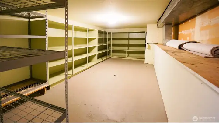 Wine storage, indoor storage or shop area under the kitchen and dining area.