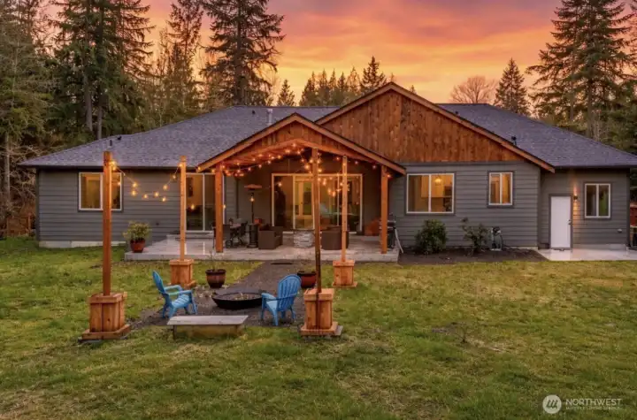 Exterior with hand milled cedar finishes.