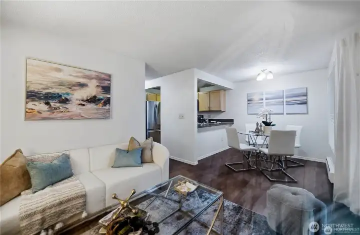 looking west from fireplace.