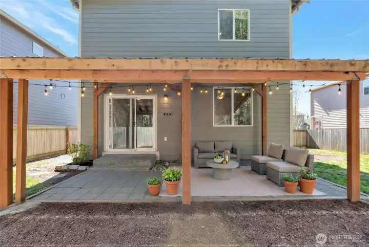 Covered Stone Patio - Virtual Staging
