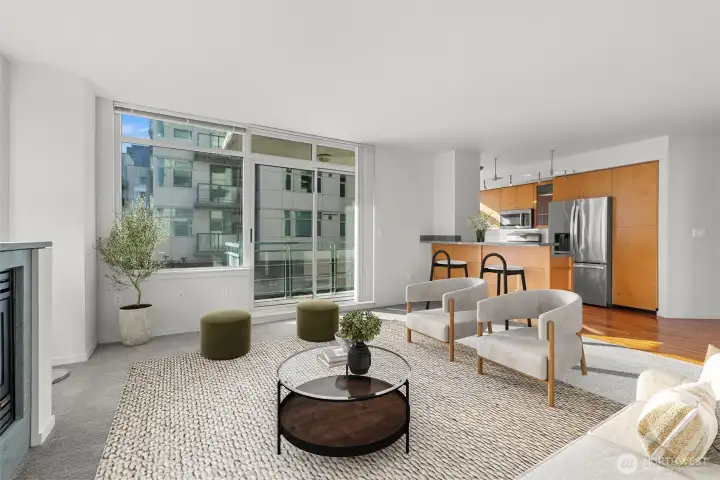 Main living area - open floor plan (virtually staged)