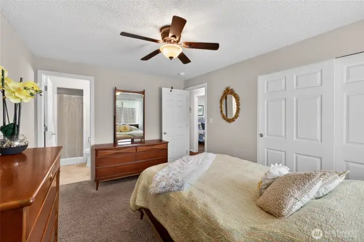 Primary bedroom with private bathroom.