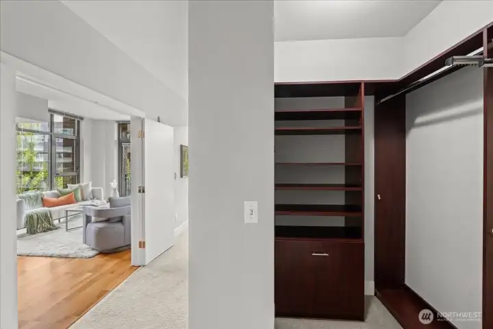Custom built walk-in-closet.