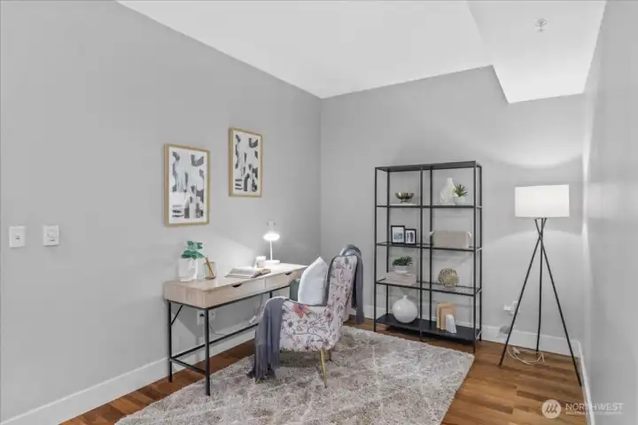 Second bedroom is an open bedroom, great as a bedroom or office.