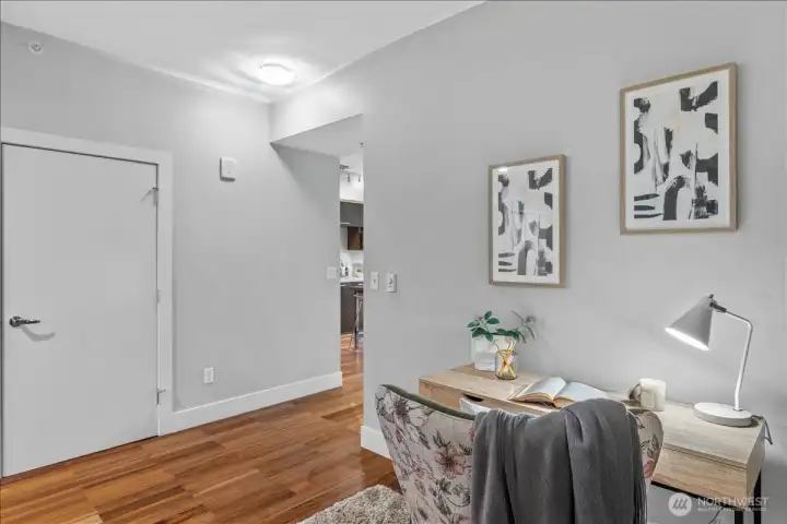 Second bedroom with the utility room and amazing extra closet right across.