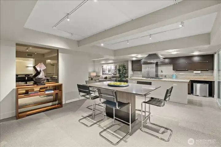 2nd floor Owner's Lounge, TV room, Full Kitchen, Semi Private dining/meeting room.