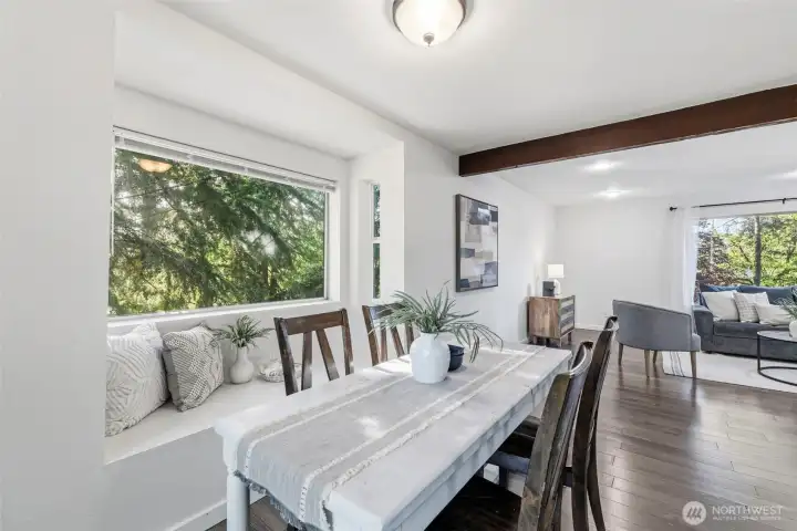 This home has windows all around and with a North facing home you will get steady sun throughout the day.