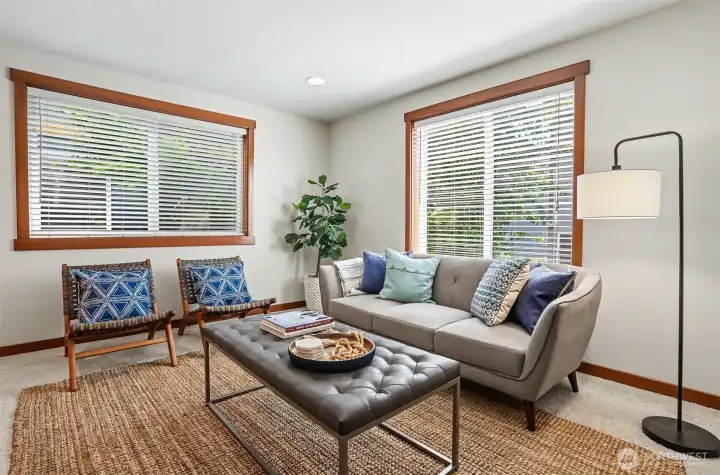 Open to the kitchen is an inviting living room. (one of two living spaces on the main floor)