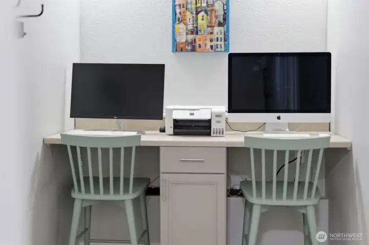 Workspace with convenient storage.