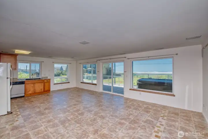2nd level living and kitchen area