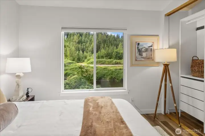 Beautiful view of the trees and river from this bedroom! Beautiful view of the trees and river from this bedroom!