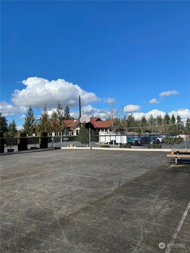 Basketball court adjacent to unit