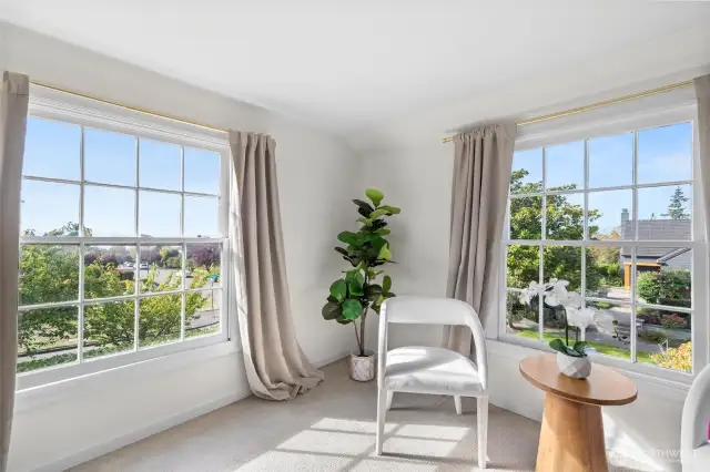 Stunning views of Elliott Bay from the primary bedroom!