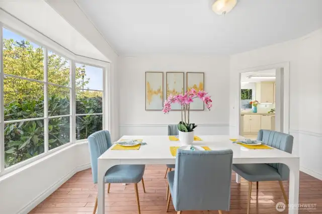Light-filled dining room.