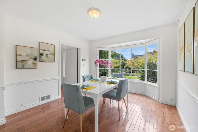 Light-filled dining room.