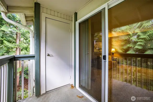 balcony with storage