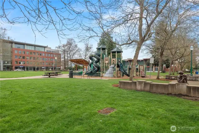 Dog Park, Play Structure, Farmers Market, Eateries.