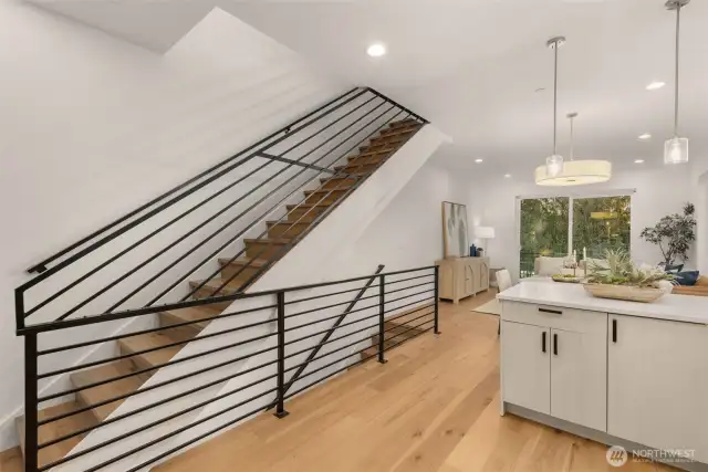 Custom Metal Railings Adorn The Stairwells.