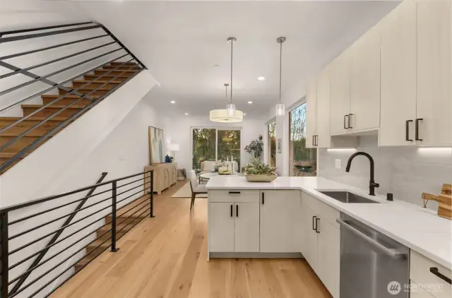 Open Concept Kitchen/Living Space.