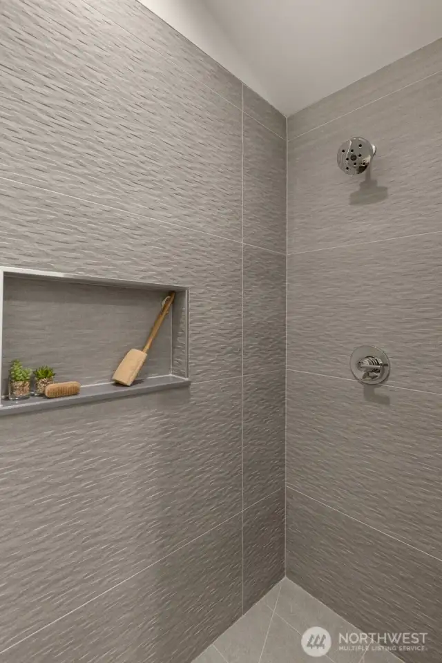 Designer Tiled Showed w/ Storage.
