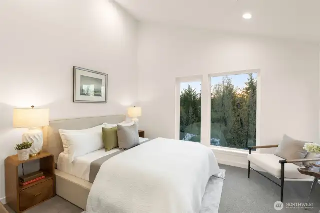 Secondary En Suite Bedroom w/ Vaulted Ceilings.