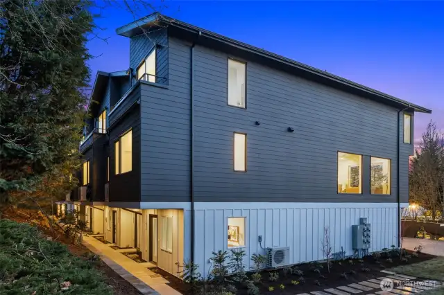 Modern Exterior w/ Private Garden Style Entries.