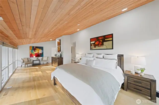 There's even room for a sitting area! You access this primary suite from the family room and is close to two additional bedrooms.