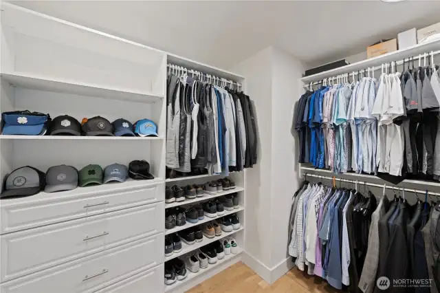 This is the 1st primary suite's walk-in closet. You, too, can be this organized!