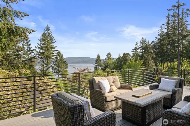 The spacious deck is another wonderful place to take in the view and unwind.