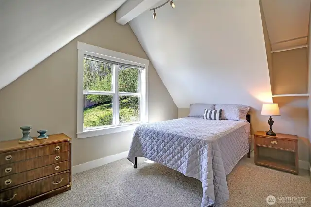The apartment's spacious bedroom.
