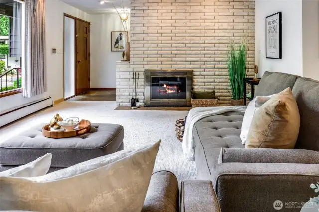 Living Room - Wood Burning Fireplace