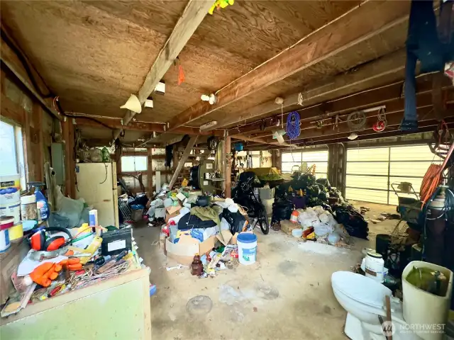 Inside detached garage