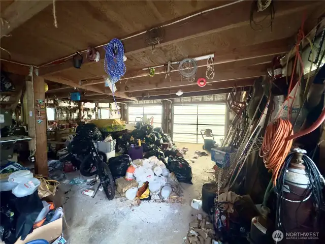 Inside detached garage