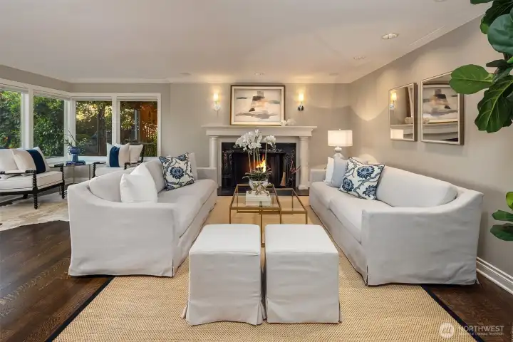 Living room.  there is room for a grand Piano here as well.