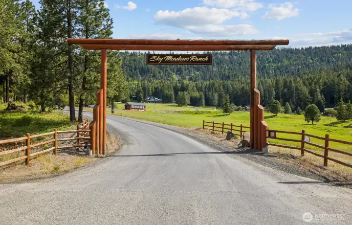 Entrance to the Sky Meadows community.