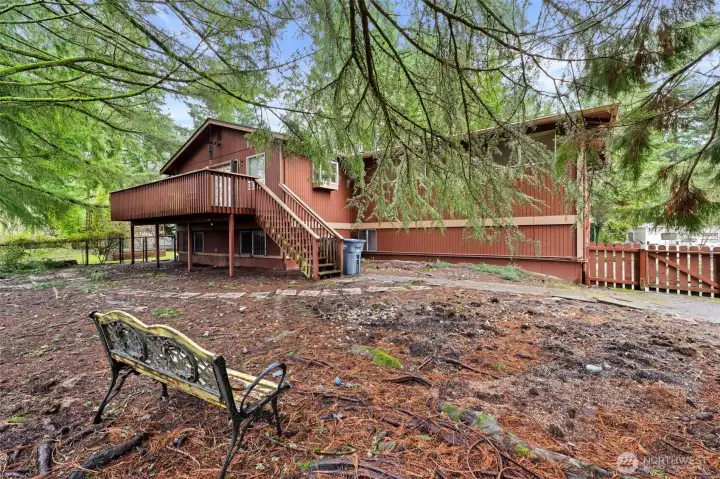 View from the rear fence to the deck.