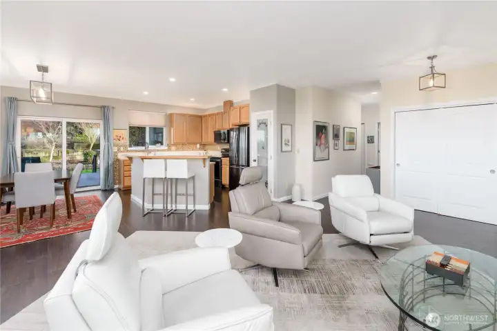 Living Room, Kitchen, Dining Room