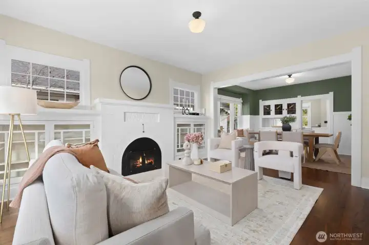 The home has been meticulously restored + updated while maintaining original charm.