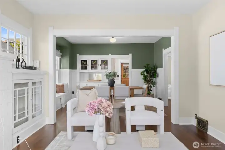 Original millwork, doorknobs, stained glass, heat registers and more have been revived.