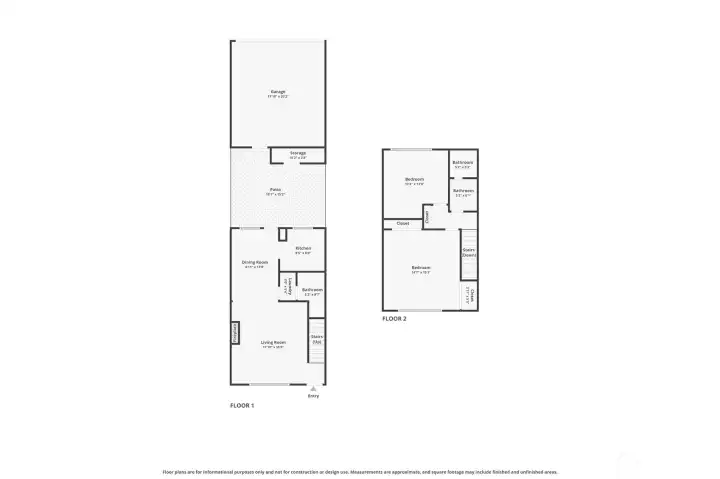 1st and 2nd floor. Bedrooms on upper.