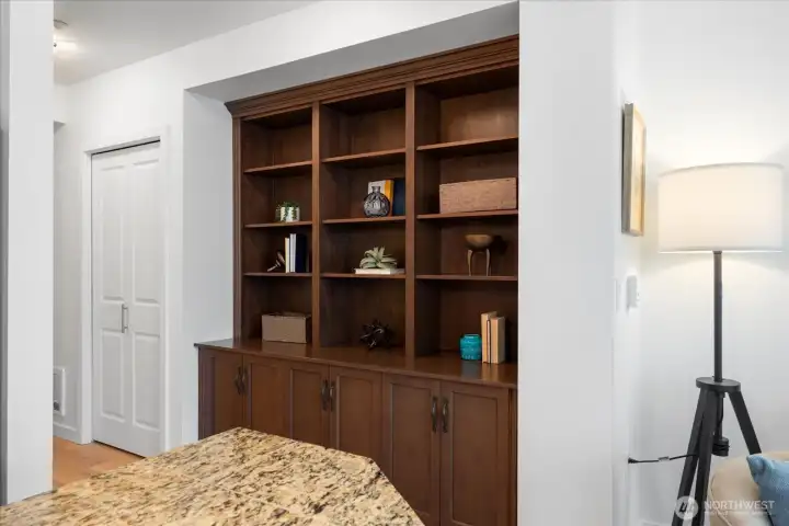 Custom built-in cabinetry add both function and style
