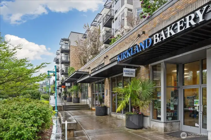 Steps to local shops right below