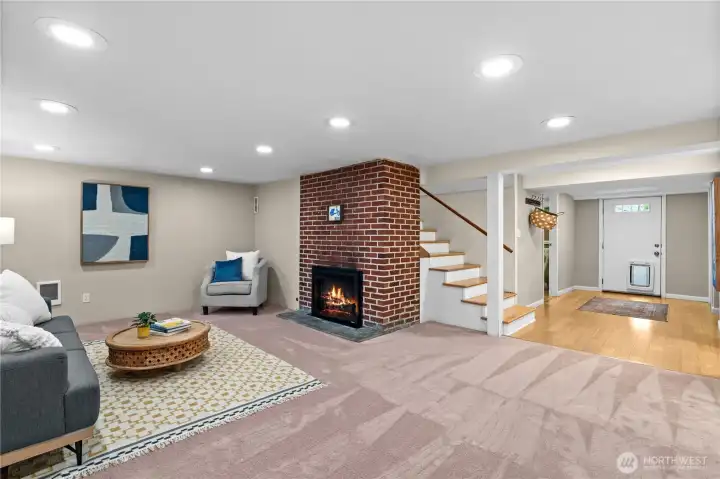Living Room with Fireplace  (Lower Level)  4116 N Verde Street  Tacoma, WA 98407