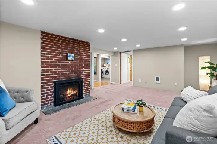 Living Room with Fireplace  (Lower Level)  4116 N Verde Street  Tacoma, WA 98407