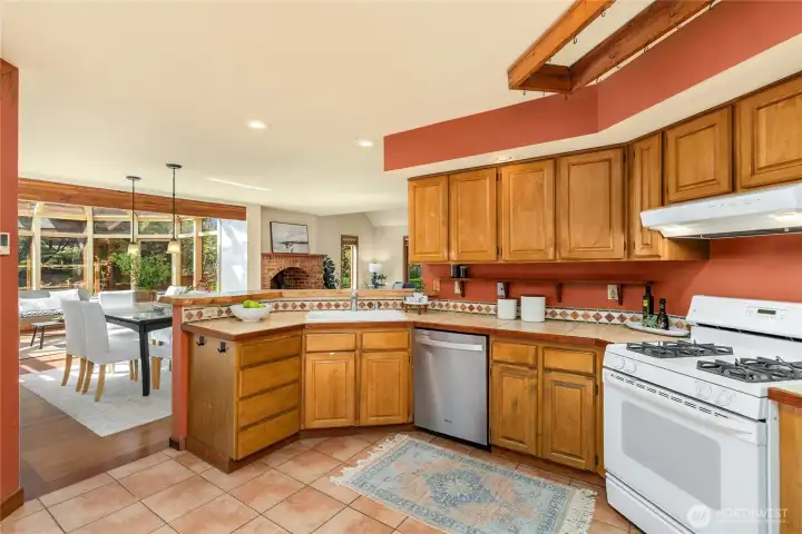 Cooking and entertaining at the same time.