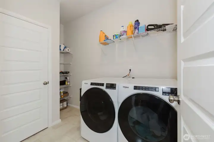 Oversized Laundry Room with extra storage space. Oversized Laundry Room with extra storage space.
