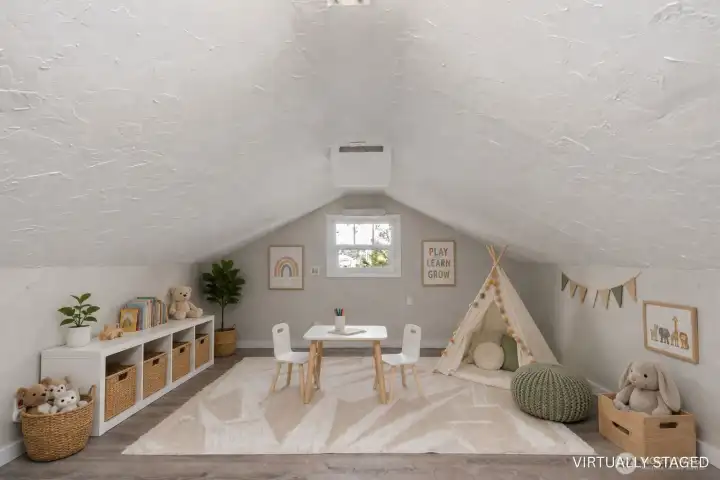 Attic bonus room over 6ft tall ceiling for easy access, and use of this space very bright with 2 windows for airflow. Attic bonus room over 6ft tall ceiling for easy access, and use of this space very bright with 2 windows for airflow.