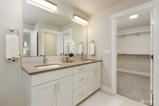 Primary bath and walk-in closet