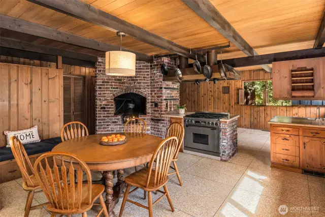 With five fireplaces throughout the home, this one is perfect for warming up a kettle or even for use as a cozy pizza oven, adding both charm and functionality to the space.