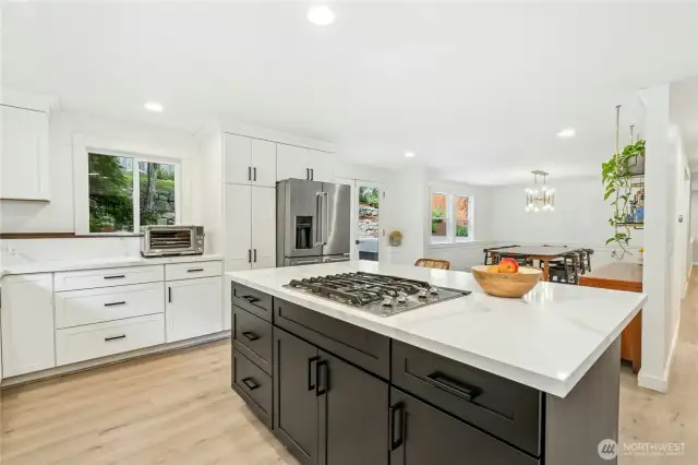 Opens to estate-sized dining room